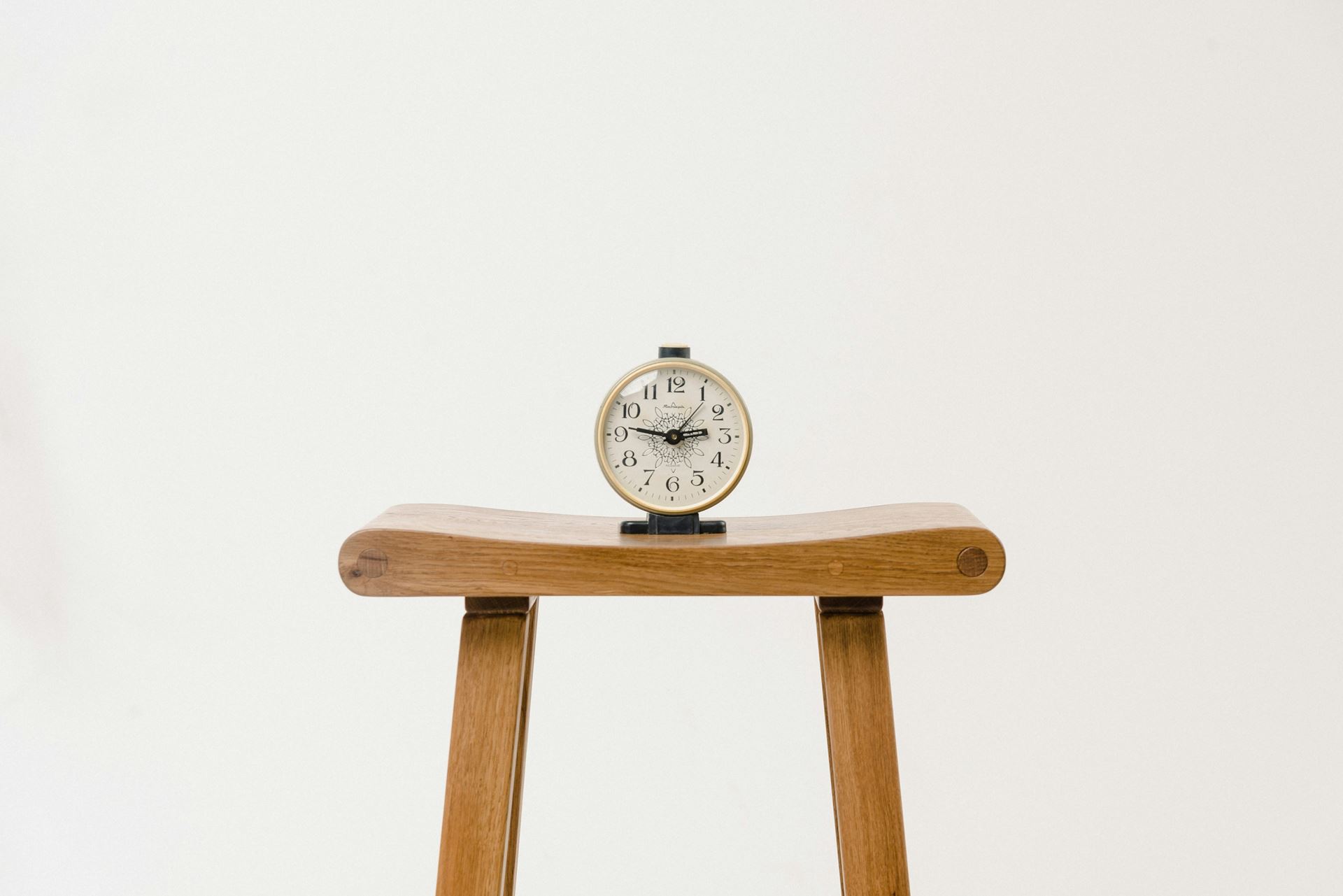 clock on stool